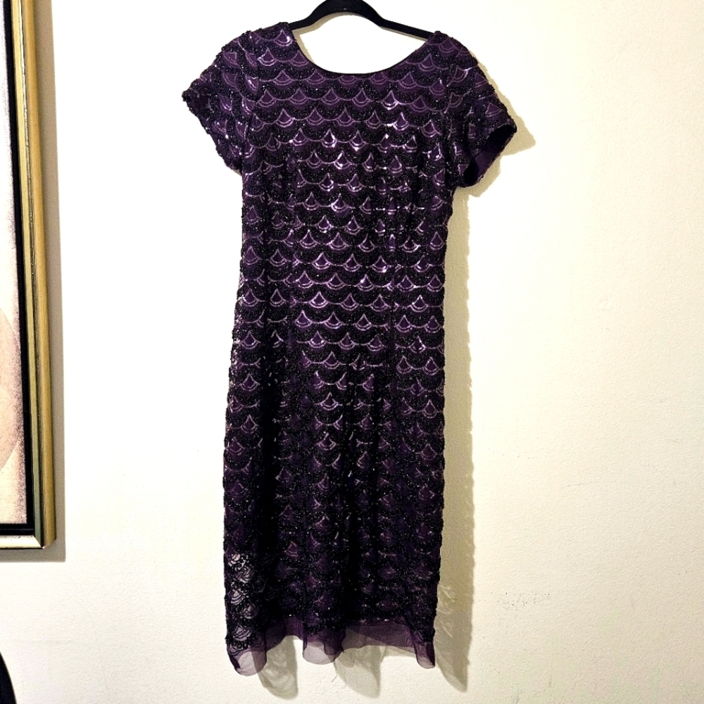Sandra Darren Sequined Midi Dress